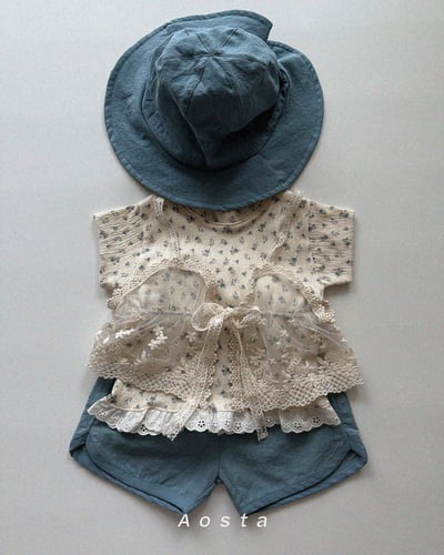 AOSTA25｜(6m-5y) 3款碎花蕾絲裙邊上衣9