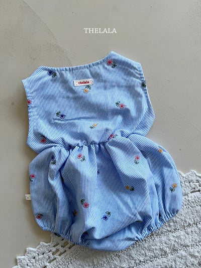 thelala46｜ (0m-18m) 花卉細條紋包屁衣4