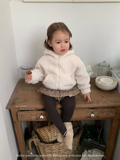 JE 655｜(80-110cm)  兔耳羊羔毛外套15