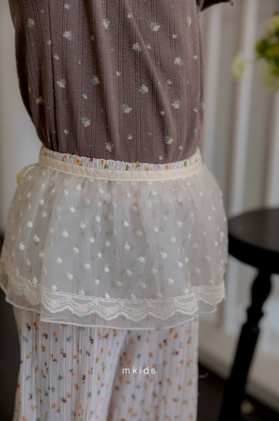 M-KIDS52｜(65-115cm) 波點蕾絲圍裙6