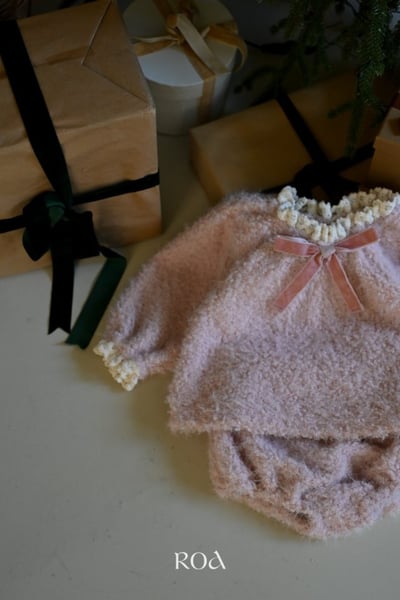 ROA43｜(6m-18m) 2色羽絨蕾絲蝴蝶結套裝7