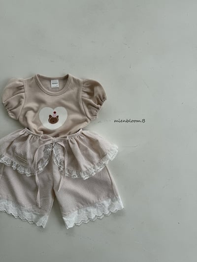 Bloom.b34｜(55cm-118cm) 格紋蕾絲花邊直筒長褲9