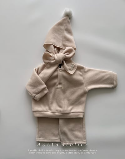 AOSTA66｜(6m-5y) 毛球連帽圍巾17