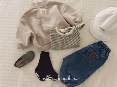 Valubebe35｜(65-90) 牛仔縮口褲3