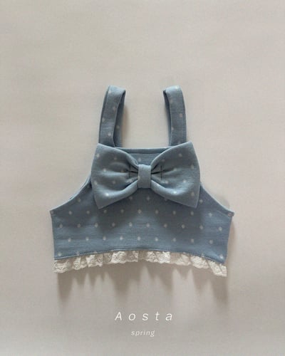 AOSTA26｜(6m-5y) 蝴蝶結蕾絲小背心5