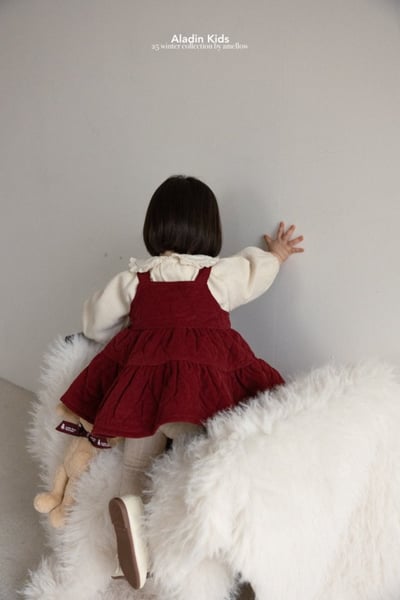 ALADIN21｜(75cm-114cm) 磨毛菱形壓紋吊帶裙13