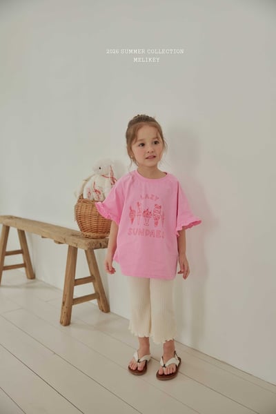 Melikey04｜(75-125cm) 冰淇淋印花荷葉袖上衣14