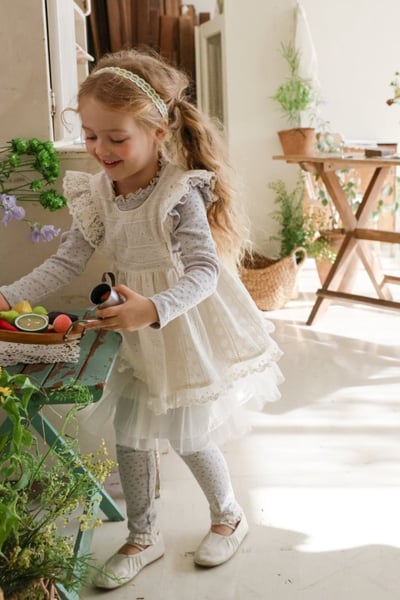 FLO40｜(75-140) 3色木耳捲邊碎花上衣9