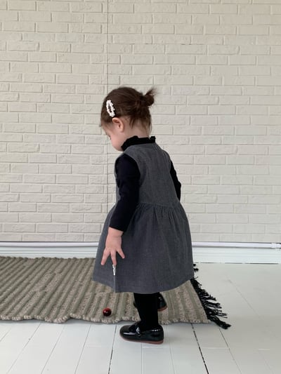 JE608｜(80cm-110cm) 學院素面背心洋裝/花邊領上衣21