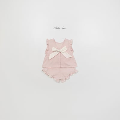 bebe nine44  (65cm-115cm) 3色絲帶荷葉邊套裝4