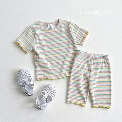 vivid83｜(78cm-125cm) 3款彩虹條紋羅紋緊身褲11