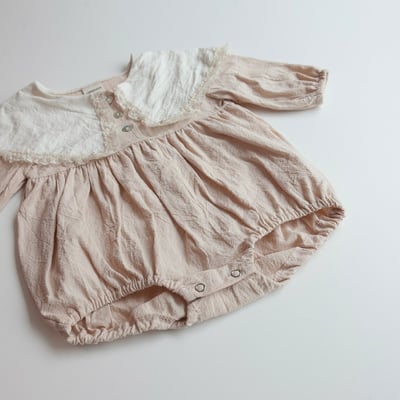 LEMONADE43｜(55cm-85cm) 3色蕾絲花邊翻領包屁衣含帽子25