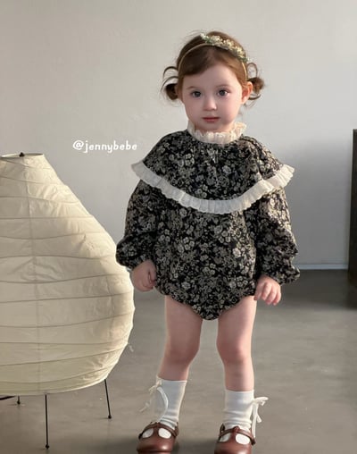 JE712｜(66-90cm) 復古碎花蕾絲花邊套裝17