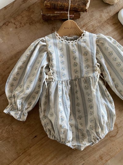 Anne Shirley13｜(3m-22m) 1色春日花卉滾邊包屁衣4