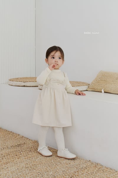 bebe nine29 (65cm-115cm) 3色荷葉摺邊吊帶洋裝11