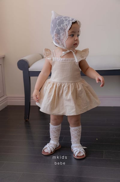 M-KIDS36｜(65-80cm) 綁帶摺邊包屁衣6