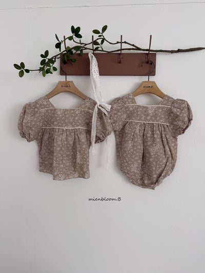 Bloom.b03｜(0m-18m) 亞麻碎花包屁衣4