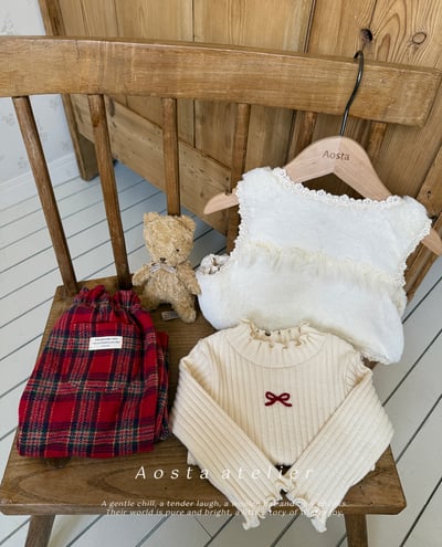 AOSTA09｜(6m-5y) 磨毛蝴蝶捲邊上衣8