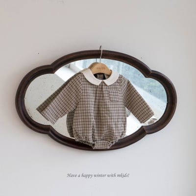 M-KIDS10｜(55-80cm) 2色口袋格紋圓領包屁衣14