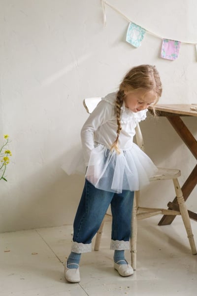 FLO42｜(75-140) 3色蕾絲翻領上衣8