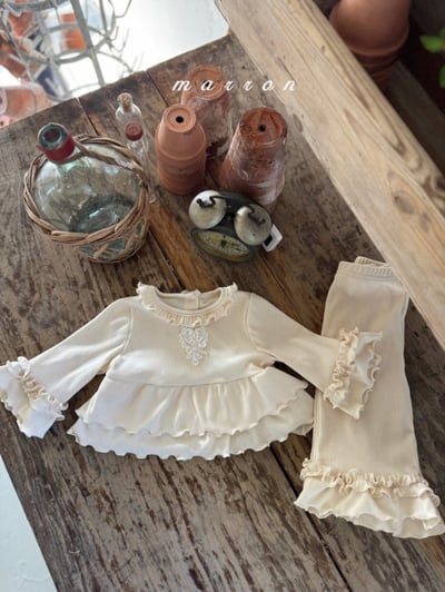 Marron10｜(1y-6y) 層次荷葉滾邊套裝6