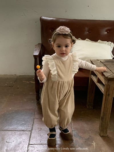 JE591｜(73-100cm) 蕾絲花邊連身褲/素面高領上衣7