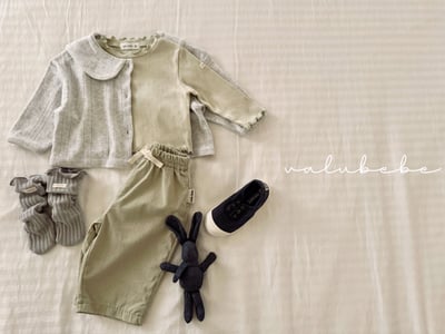 Valubebe69｜(65-90) 素面/條紋抽繩直筒褲17