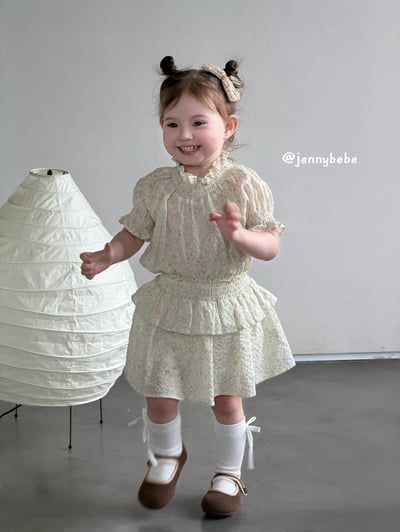 JE715｜(80-110cm) 小碎花縮口袖套裝15