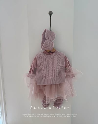 AOSTA10｜(6m-5y) 磨毛蝴蝶捲邊薄紗洋裝5