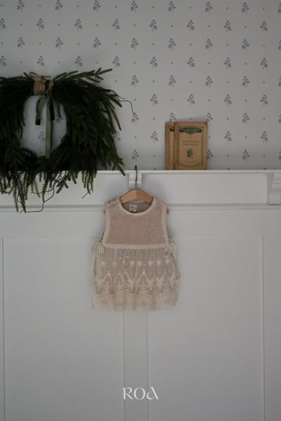 ROA42｜(6m-18m) 2色刷毛蕾絲背心5