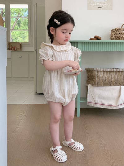 JE31｜(66-120cm) 荷葉領條紋包屁衣/洋裝17