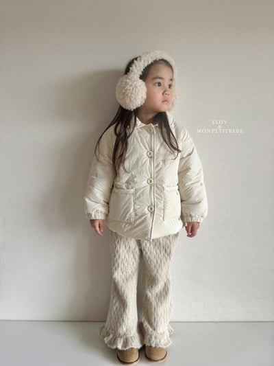 Monpetitbebe11｜(70cm-110cm) 愛心刺繡夾層棉外套14