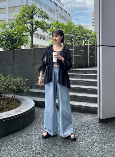 Kastane  褶邊透膚襯衫9