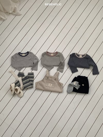 Bebe holic38｜(3m-18m) 條紋開扣上衣12