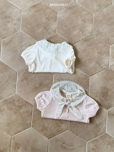 Bebe holic45｜(3m-18m) 海軍蕾絲領上衣2