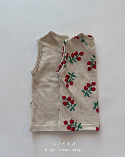 AOSTA21｜(6m-5y) 2款亞麻夏季無袖背心2