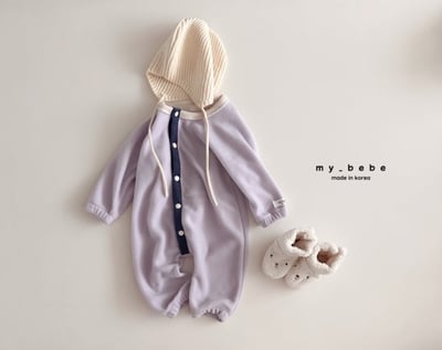 my_bebe23｜(-6m-12m-) 撞色排釦連身衣10