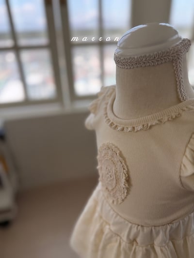 Marron33｜(1y-6y) 蕾絲肩領拼布上衣7