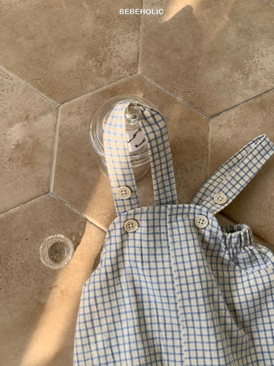 Bebe holic06｜(3m-18m) 棋格吊帶褲12