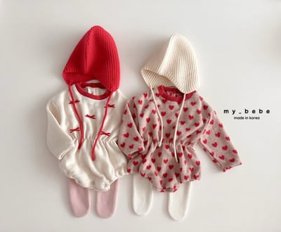 my_bebe21｜(-6m-12m-) 刷毛束腰印花包屁衣2