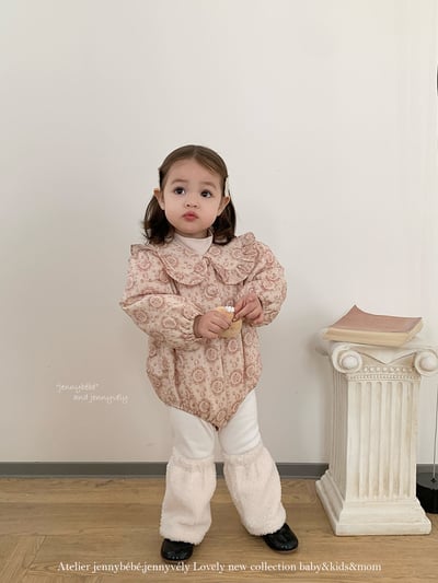 JE 249｜(66-90cm)  花朵大翻領包屁衣3