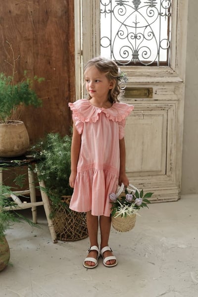 FLO31｜(75-140) 荷葉領蛋糕洋裝4