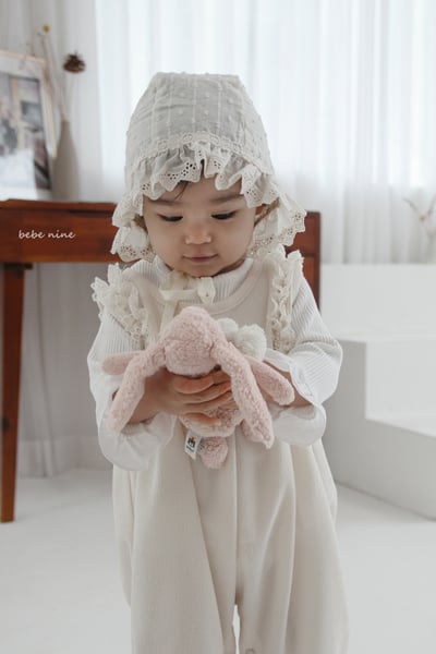 bebe nine18 (free) 1色荷葉花邊綁帶帽3