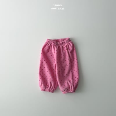 Lindo63｜(80cm-125cm) 波點磨毛休閒縮口褲6