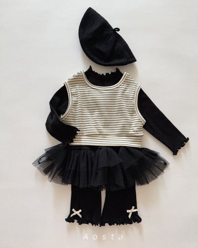 AOSTA35｜(6m-5y) 捲邊薄紗澎澎裙擺上衣24