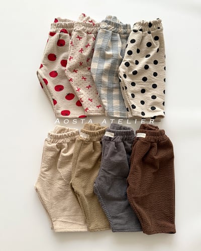 AOSTA51｜(6m-5y) 經典燈芯絨印花長褲2