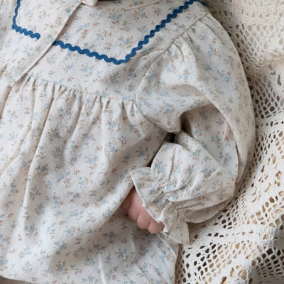 LEMONADE31｜(55cm-85cm) 2色碎花荷葉縮口袖包屁衣含帽子3