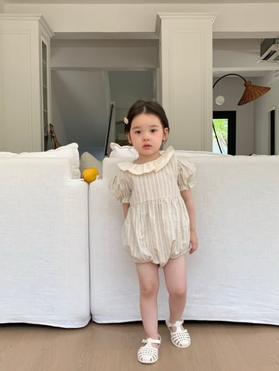 JE31｜(66-120cm) 荷葉領條紋包屁衣/洋裝10