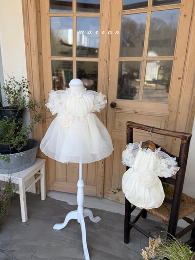 Marron05｜(3m-18m 1y-6y) 玫瑰花公主包屁衣/洋裝3