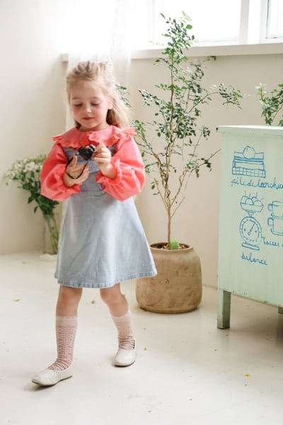 FLO17｜(75-140) 2色蕾絲滾邊荷葉襯衫7